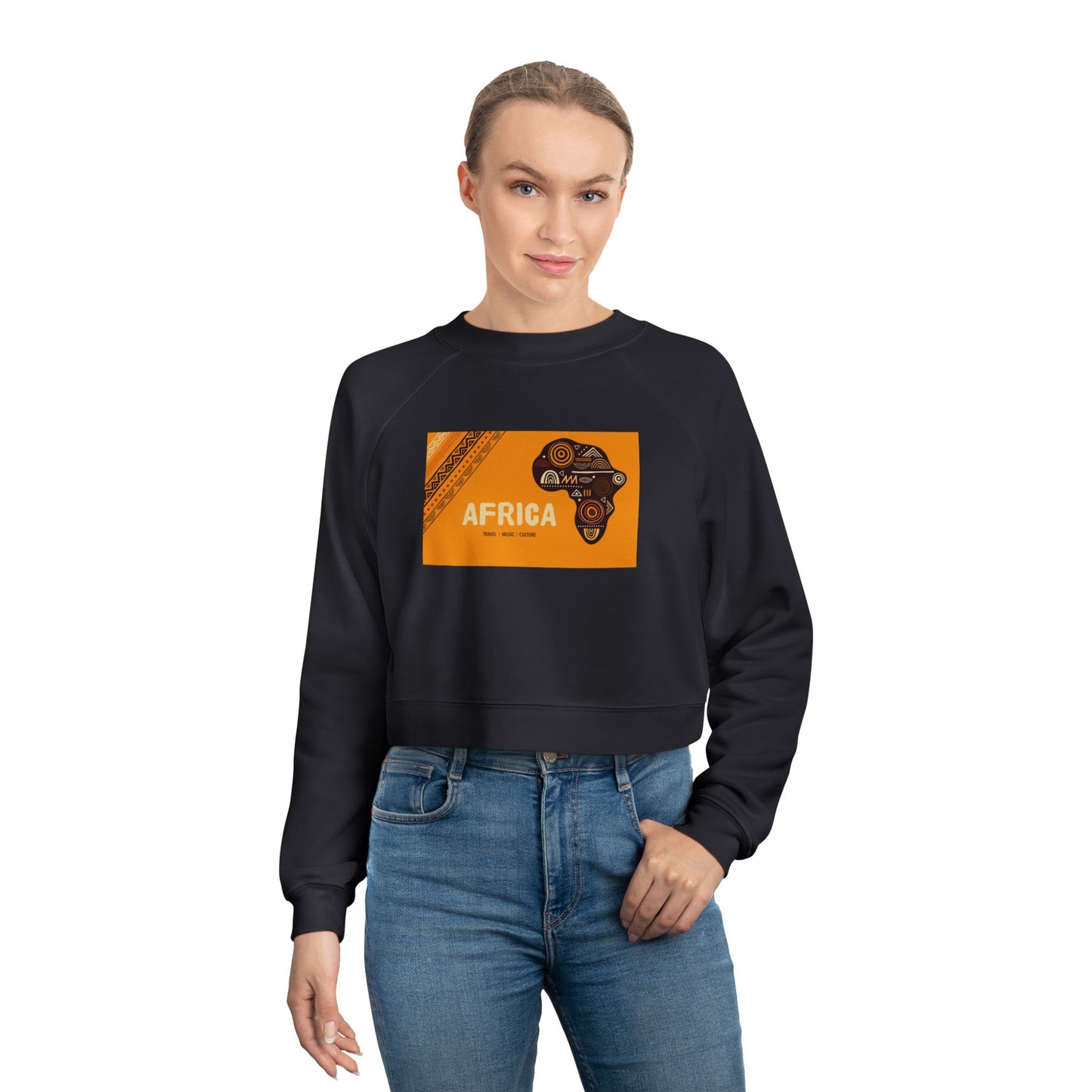 Cropped Fleece Pullover - Africa Theme