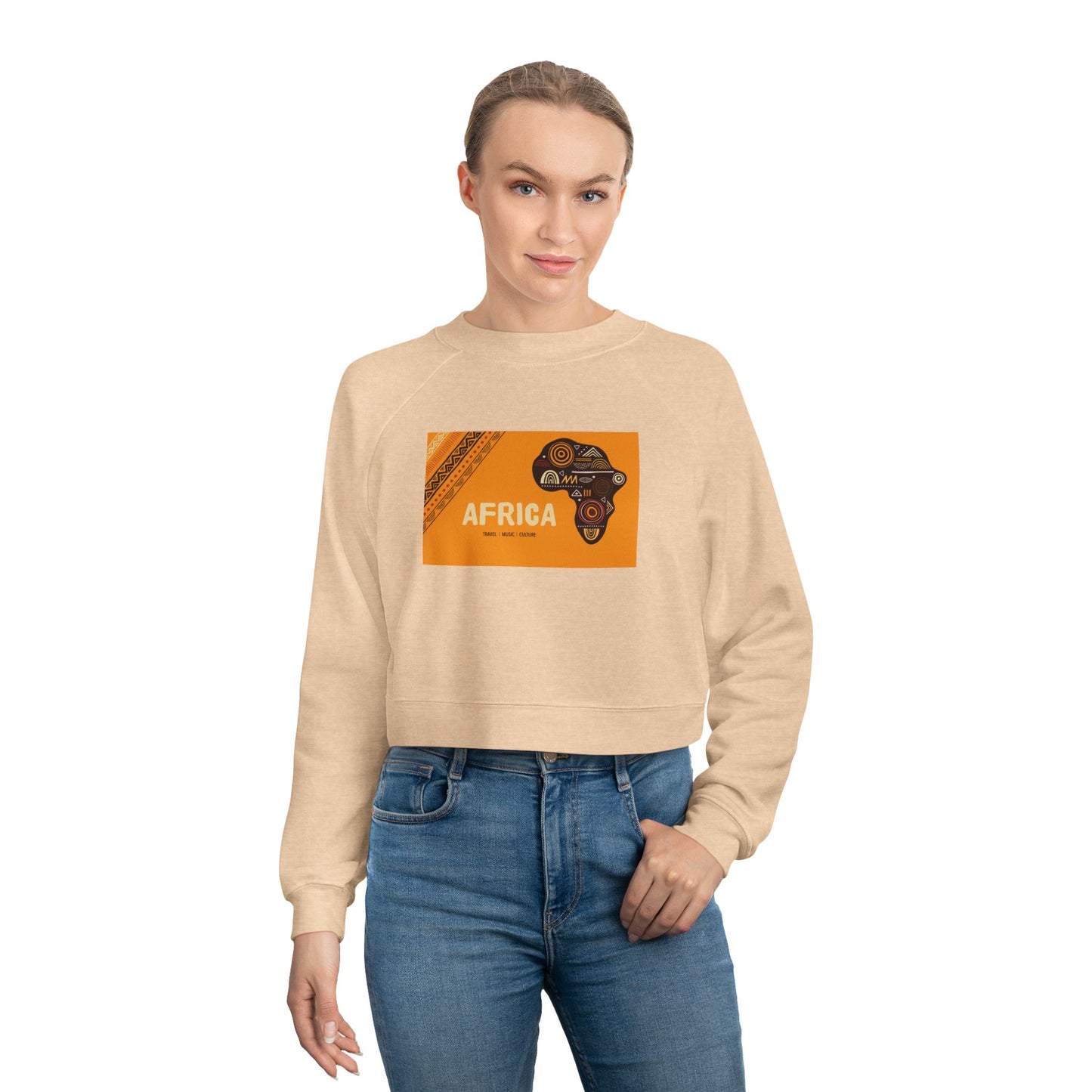 Cropped Fleece Pullover - Africa Theme