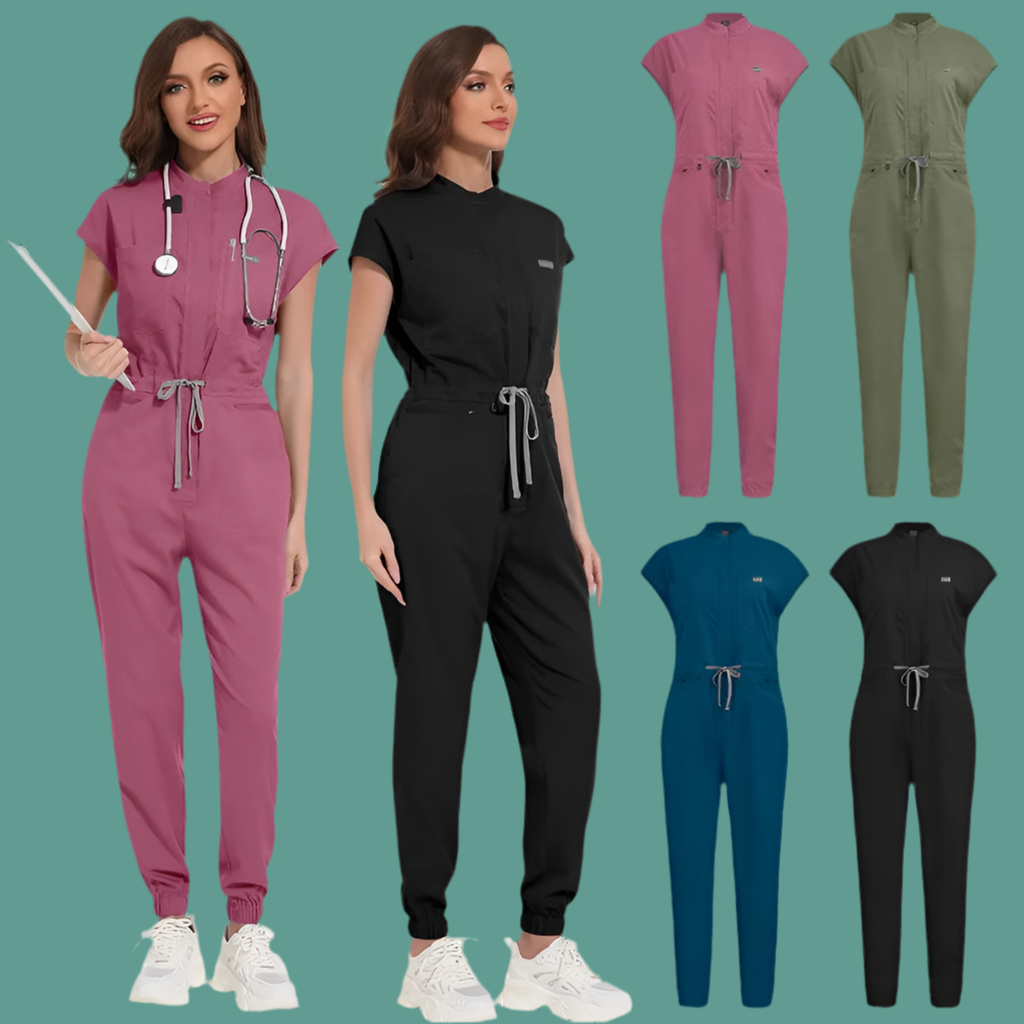 Wholesale Medical Apparel Scrub Uniform Women Short Sleeved Scrubs Jumpsuit Medical Hospital Clothing Scrub Uniforms with Pocket