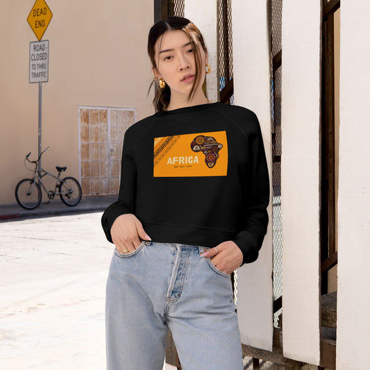 Cropped Fleece Pullover - Africa Theme