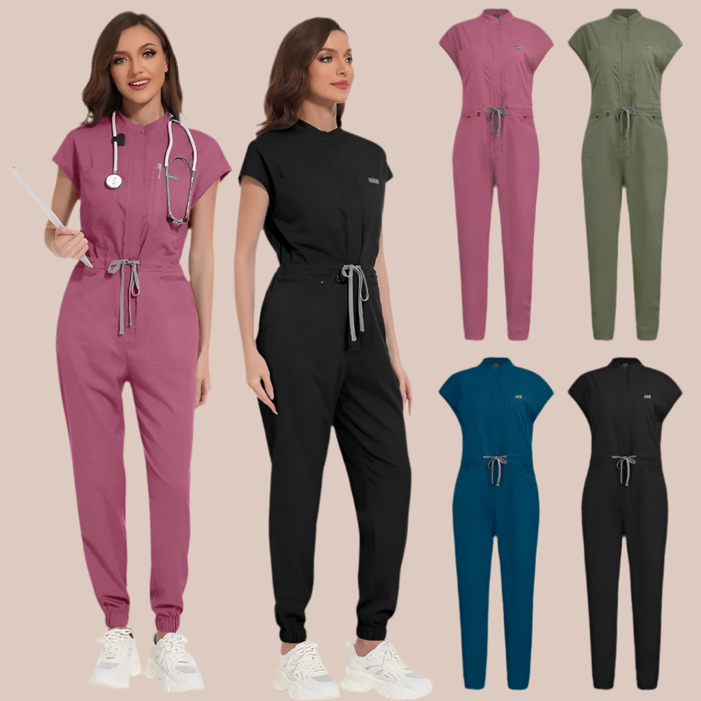 Wholesale Medical Apparel Scrub Uniform Women Short Sleeved Scrubs Jumpsuit Medical Hospital Clothing Scrub Uniforms with Pocket