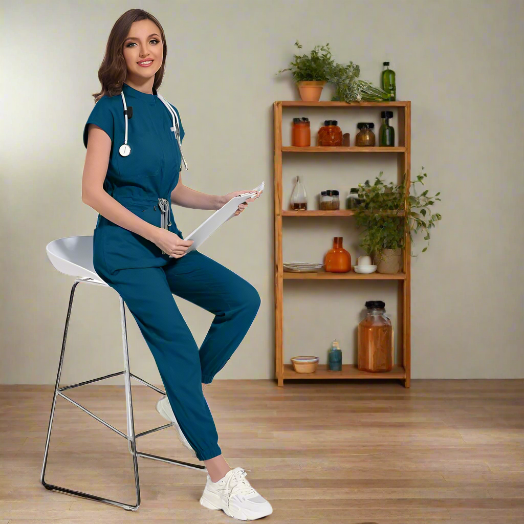 Wholesale Medical Apparel Scrub Uniform Women Short Sleeved Scrubs Jumpsuit Medical Hospital Clothing Scrub Uniforms with Pocket