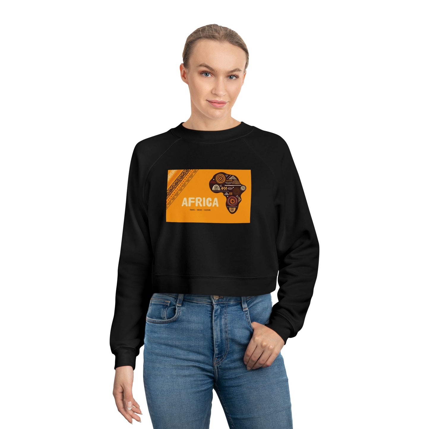 Cropped Fleece Pullover - Africa Theme