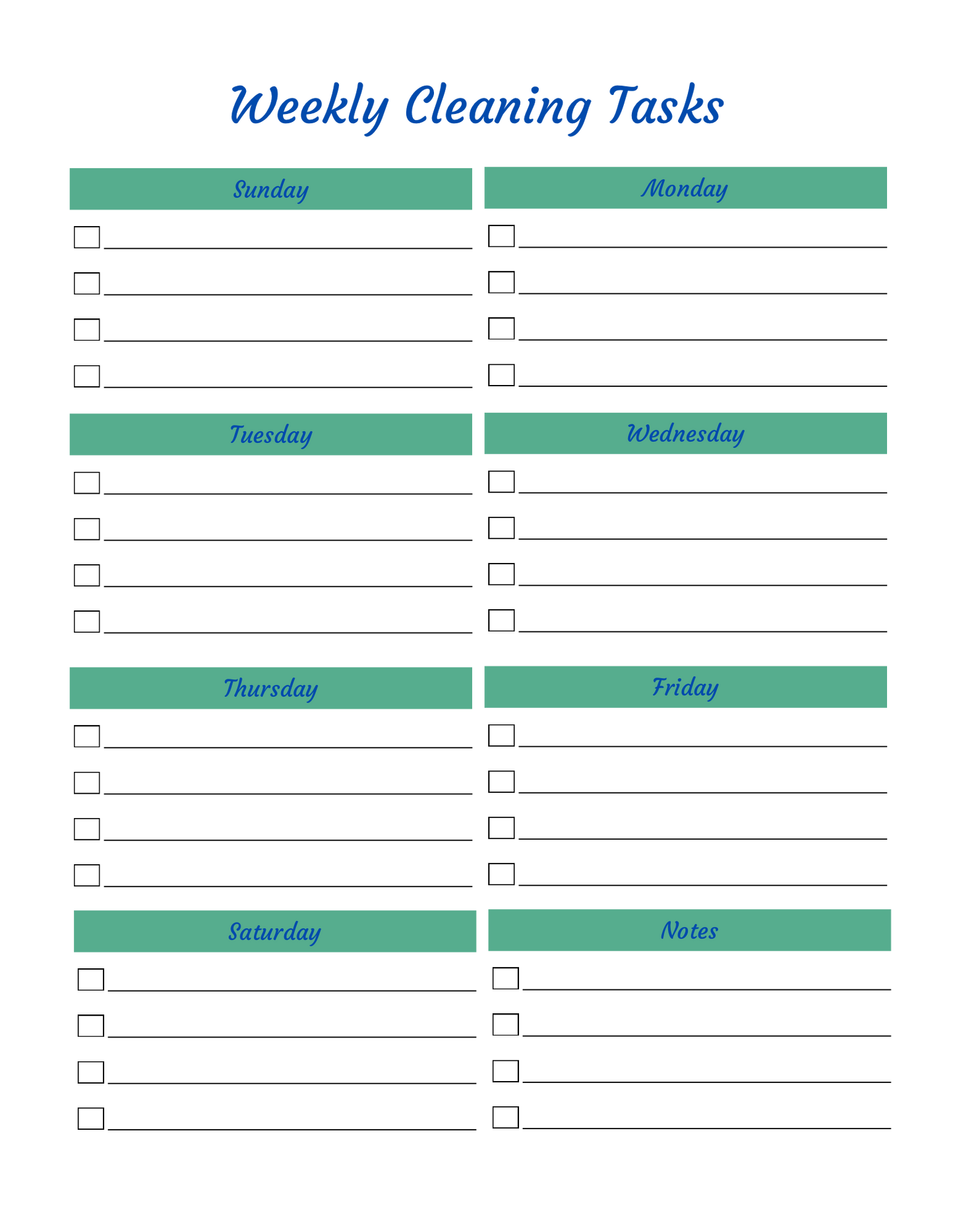 Cleaning Planner