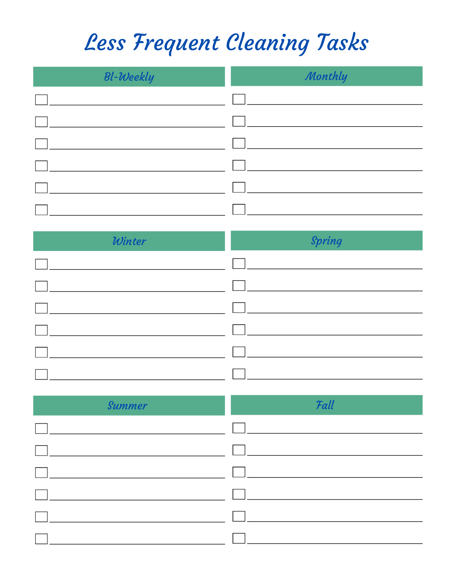 Cleaning Planner