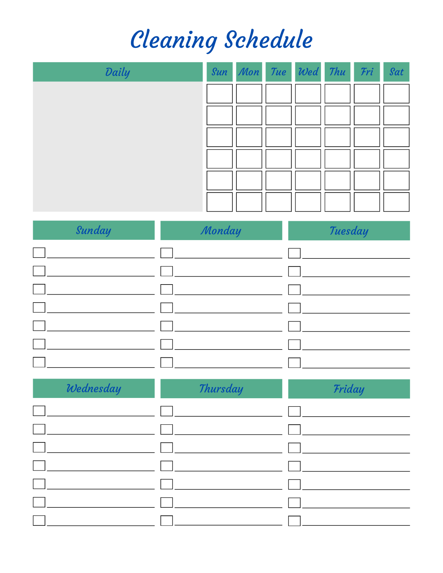 Cleaning Planner