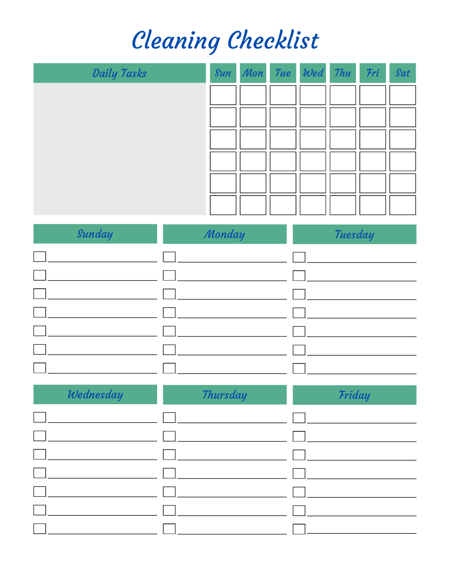 Cleaning Planner