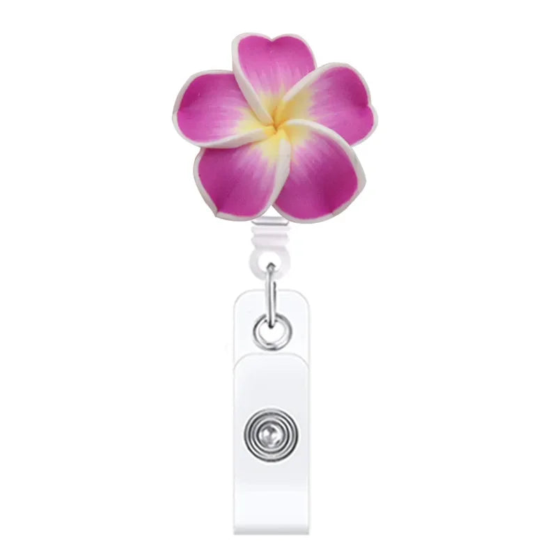 Cute Handmade Flower Badge Reel – Retractable ID Holder for Nurses & Office Staff