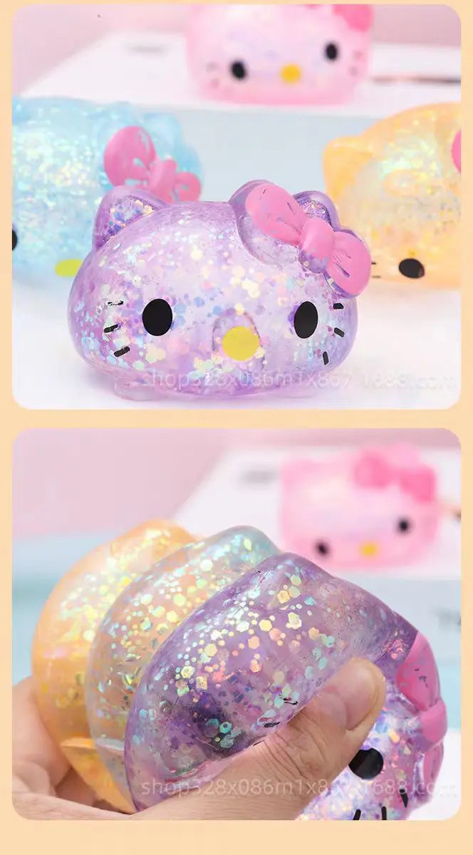 Hello Kitty Glitter Squeeze Toy – Slow-Rise Squishy Stress Ball