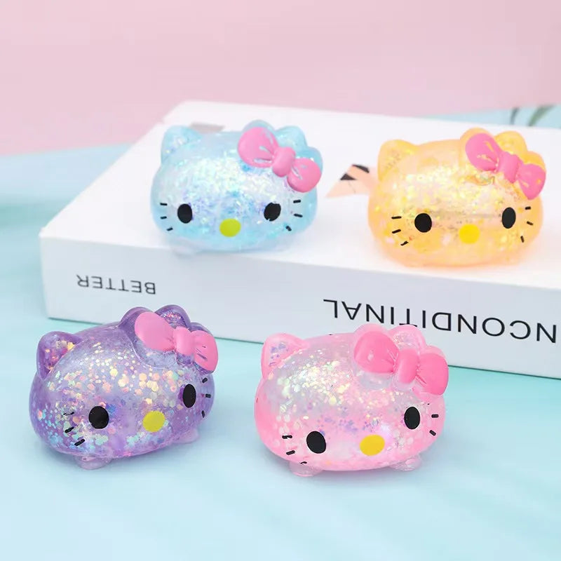 Hello Kitty Glitter Squeeze Toy – Slow-Rise Squishy Stress Ball
