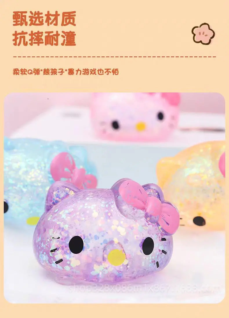 Hello Kitty Glitter Squeeze Toy – Slow-Rise Squishy Stress Ball
