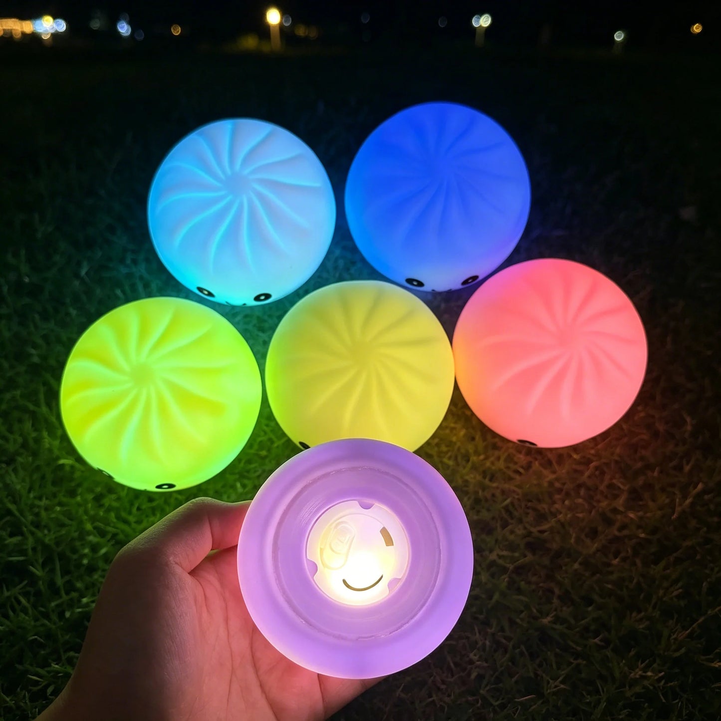 Cute Dumpling LED Night Light – 6-Color Pressable Stress Relief Lamp