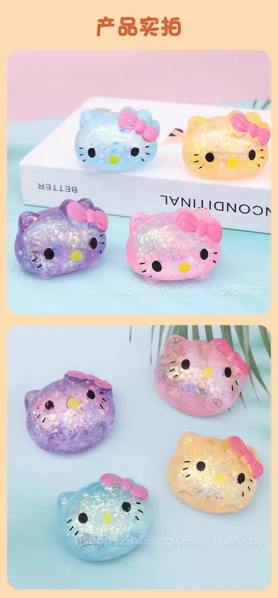 Hello Kitty Glitter Squeeze Toy – Slow-Rise Squishy Stress Ball