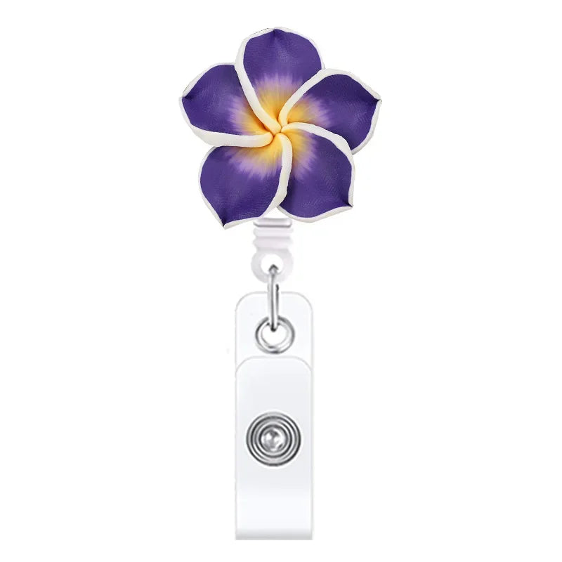 Cute Handmade Flower Badge Reel – Retractable ID Holder for Nurses & Office Staff
