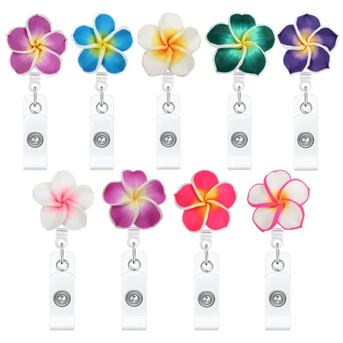 Cute Handmade Flower Badge Reel – Retractable ID Holder for Nurses & Office Staff