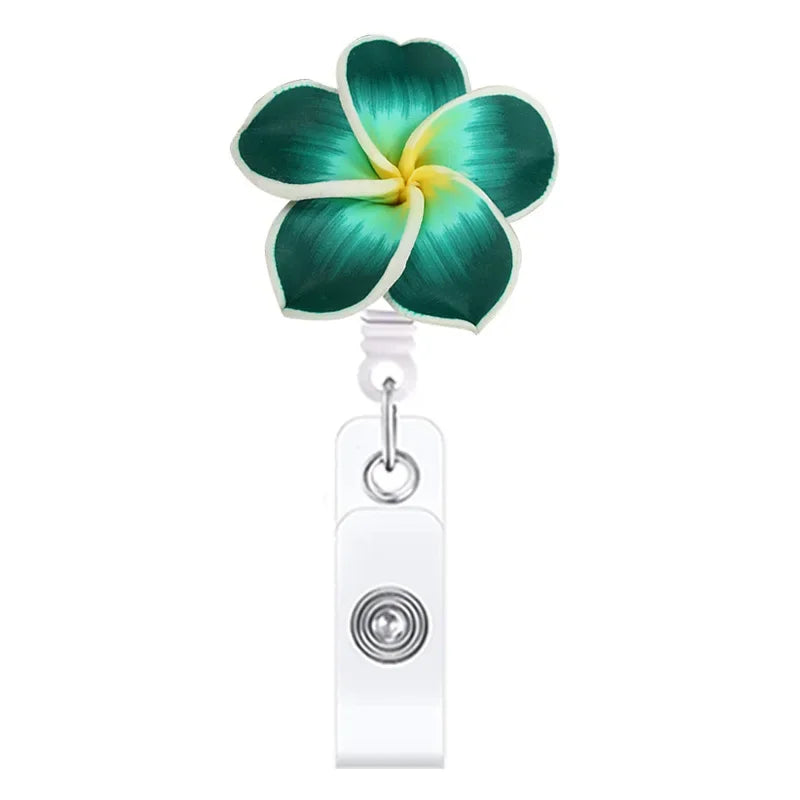 Cute Handmade Flower Badge Reel – Retractable ID Holder for Nurses & Office Staff