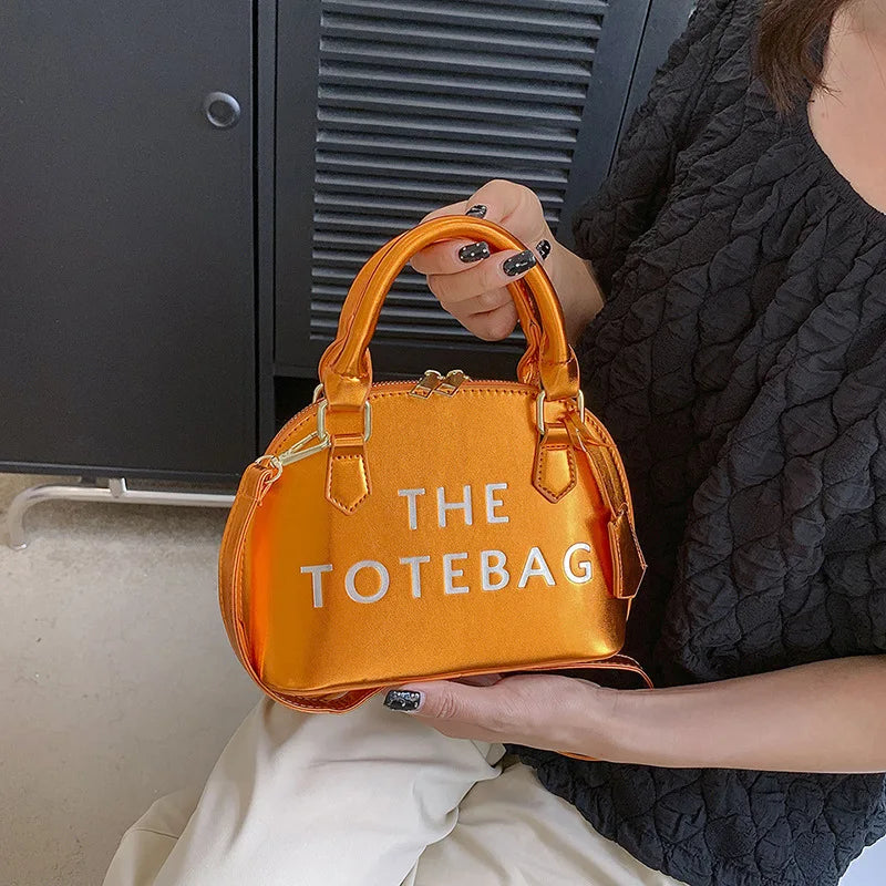 Patent Leather Women's Shoulder Bag 2023 New Letter Fashion Shell Bag Ladies Party Trend High Quality Luxury Designer Handbag