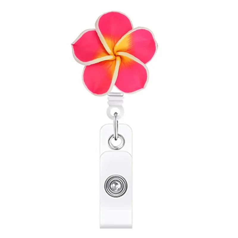 Cute Handmade Flower Badge Reel – Retractable ID Holder for Nurses & Office Staff