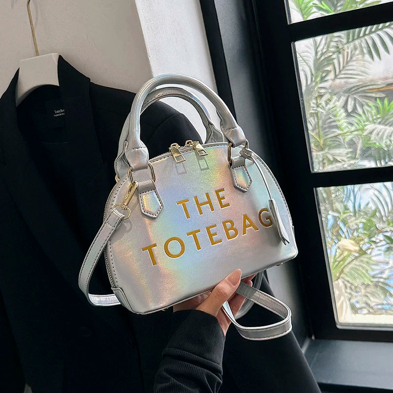Patent Leather Women's Shoulder Bag 2023 New Letter Fashion Shell Bag Ladies Party Trend High Quality Luxury Designer Handbag
