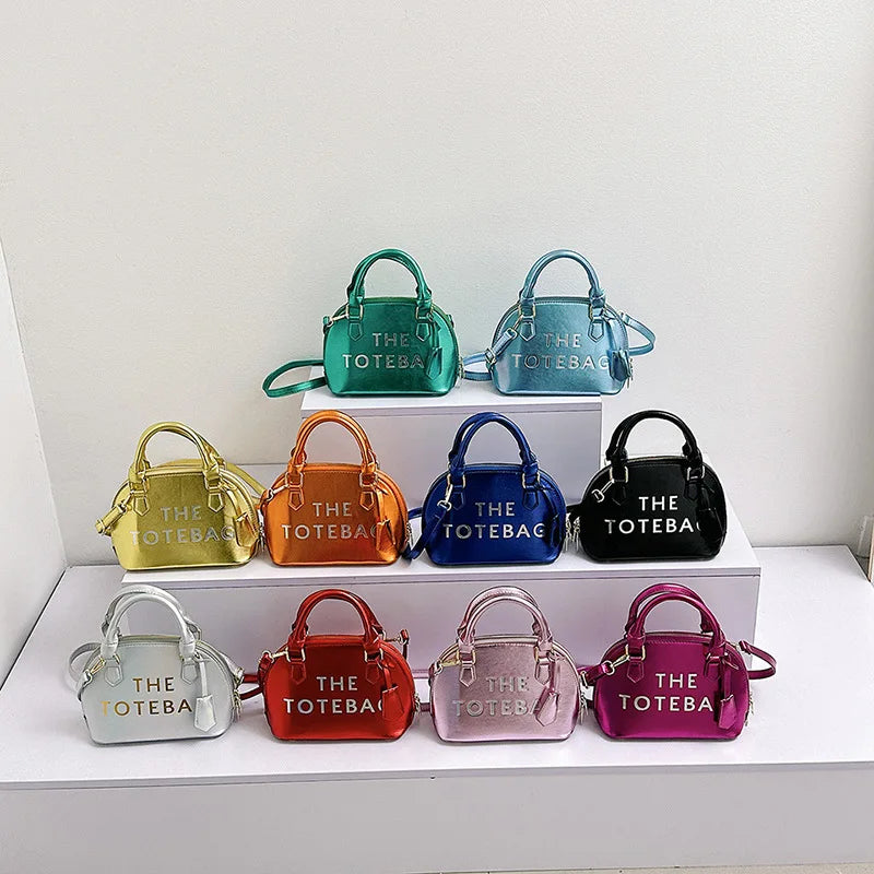 Patent Leather Women's Shoulder Bag 2023 New Letter Fashion Shell Bag Ladies Party Trend High Quality Luxury Designer Handbag