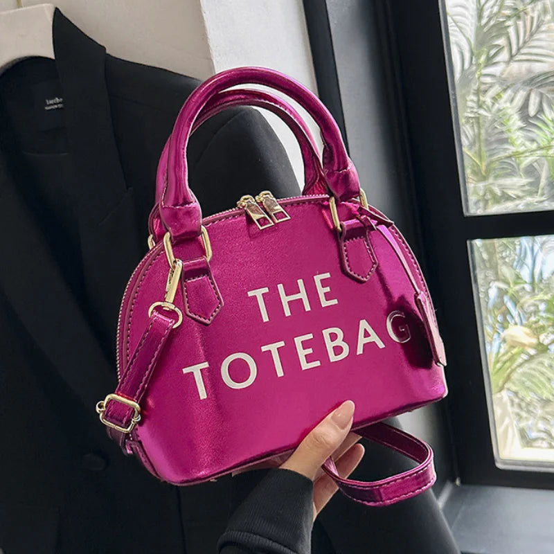 Patent Leather Women's Shoulder Bag 2023 New Letter Fashion Shell Bag Ladies Party Trend High Quality Luxury Designer Handbag