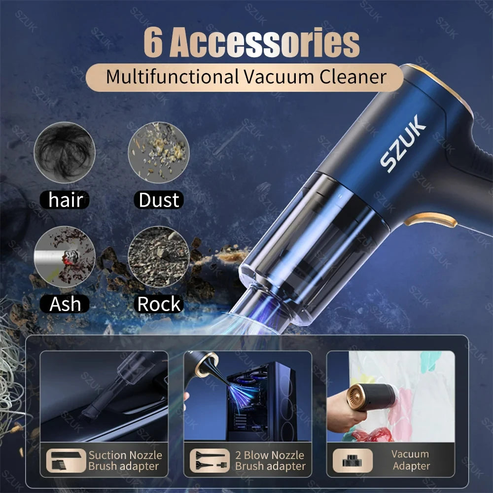 szuk 98000pa car vacuum cleaner mini powerful cleaning machine strong