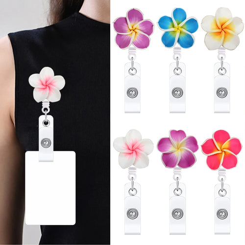 Cute Handmade Flower Badge Reel – Retractable ID Holder for Nurses & Office Staff