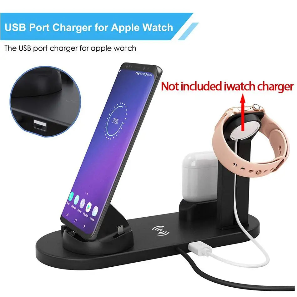 30W 7 in 1 Wireless Charger Stand Pad For iPhone 14 13 12 11 XR Apple